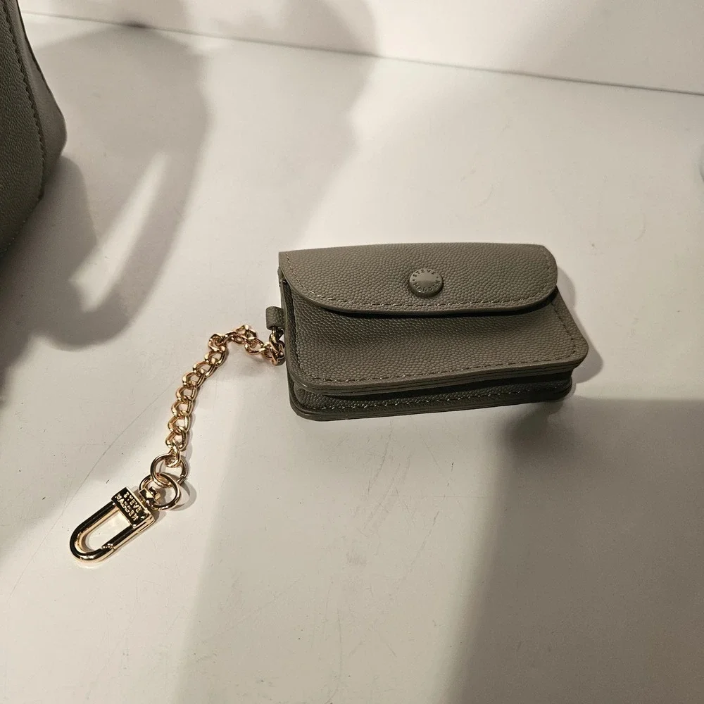 Steve Madden Satchel Bag‎ Olive Green Pebbled Crossbody with Card Case